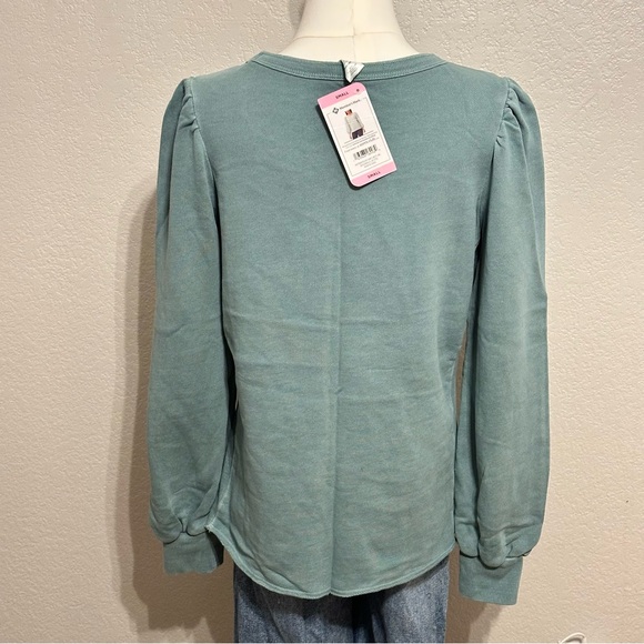 Teal Puff Sleeve Sweatshirt - Picture 3 of 8